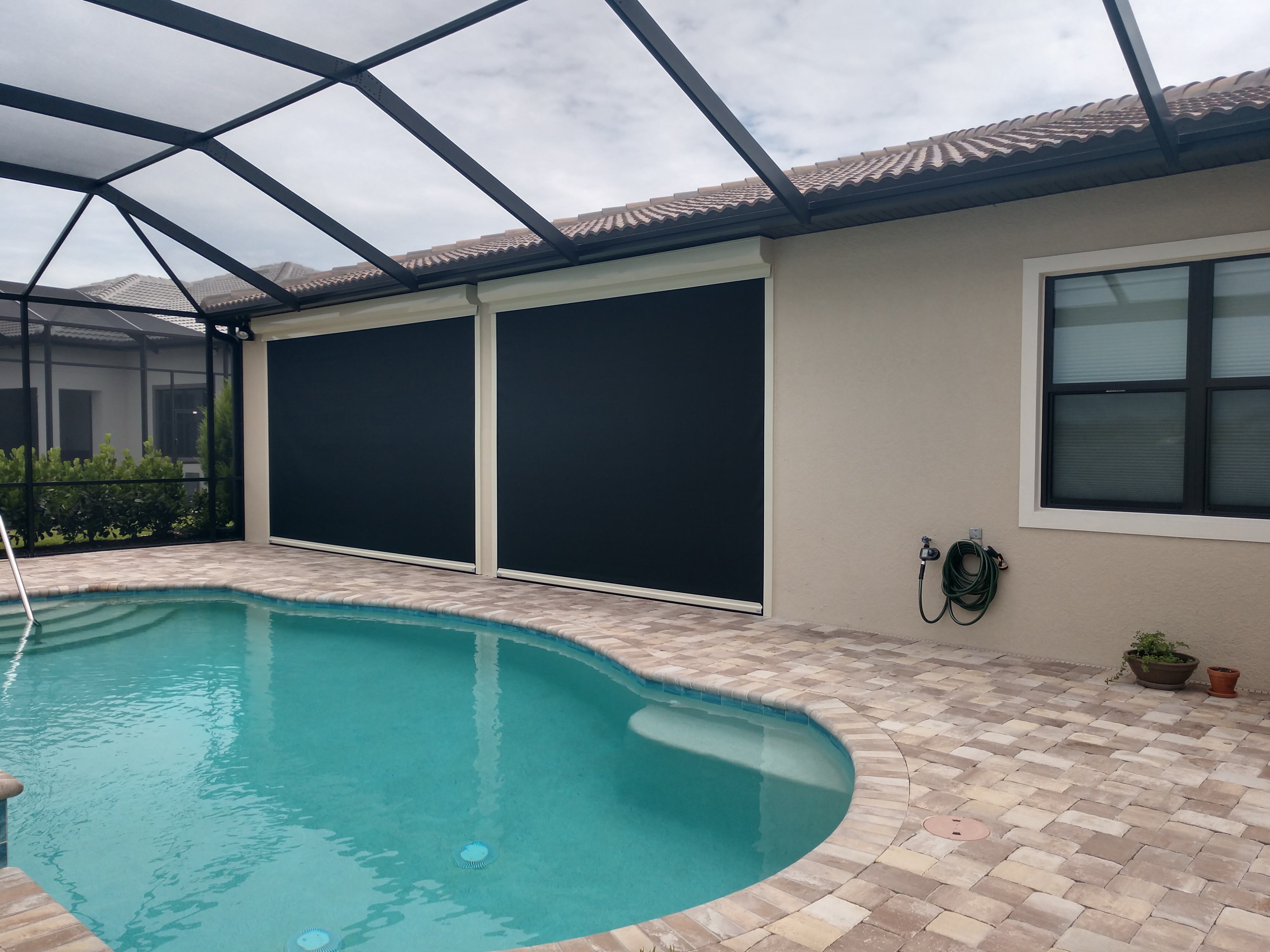 Pool Enclosure Motorized Screens