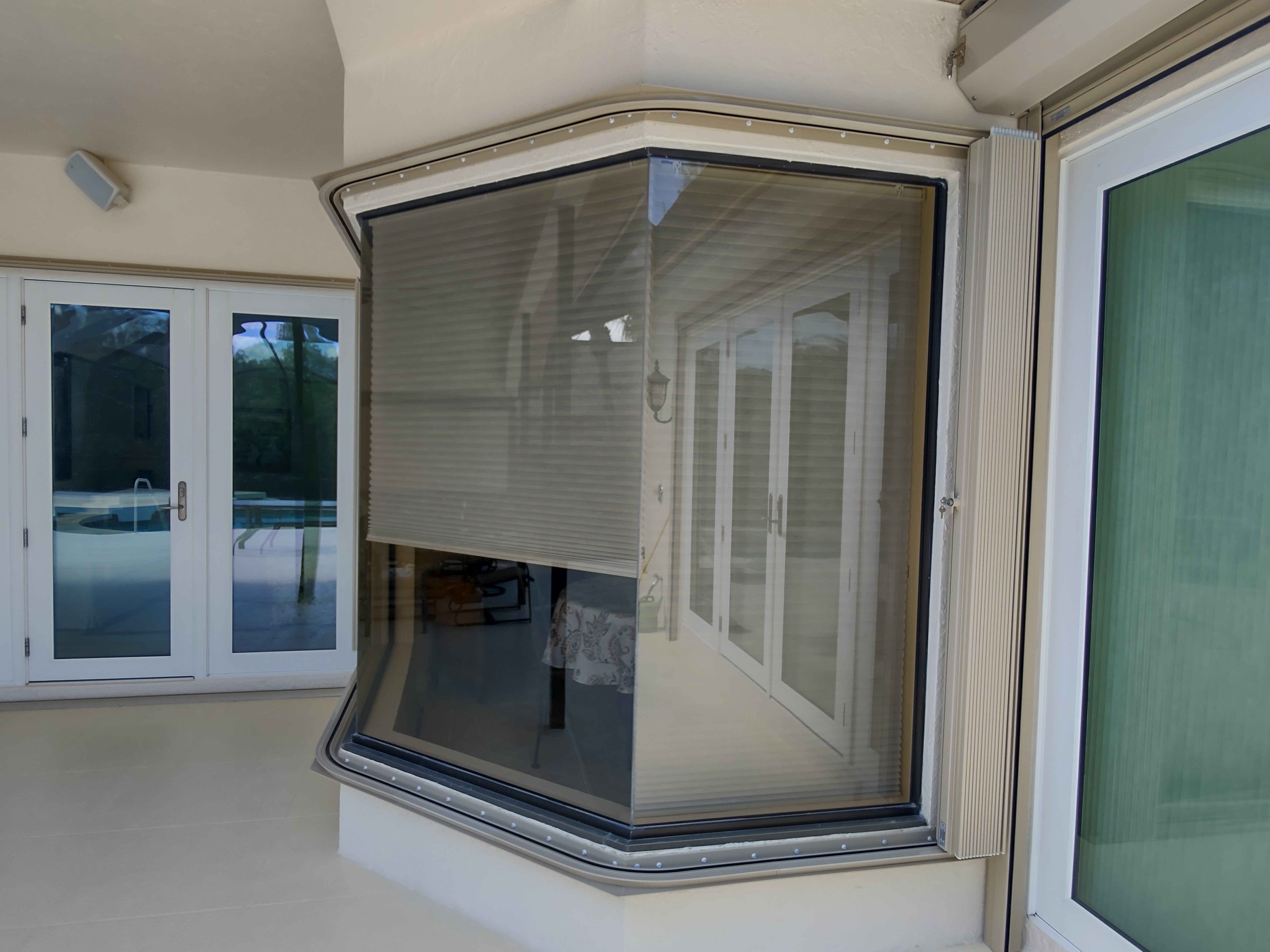 Accordion Shutters — Bay Window Open