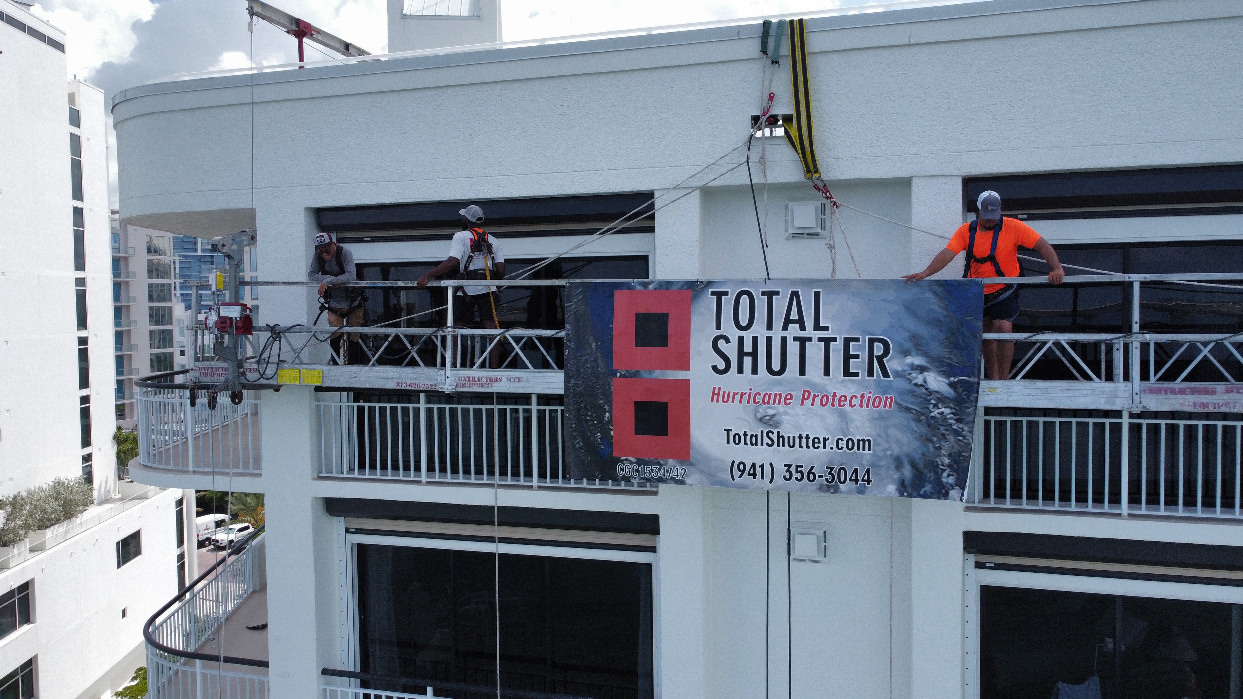 Total Shutter Crew — Swing Stage Install